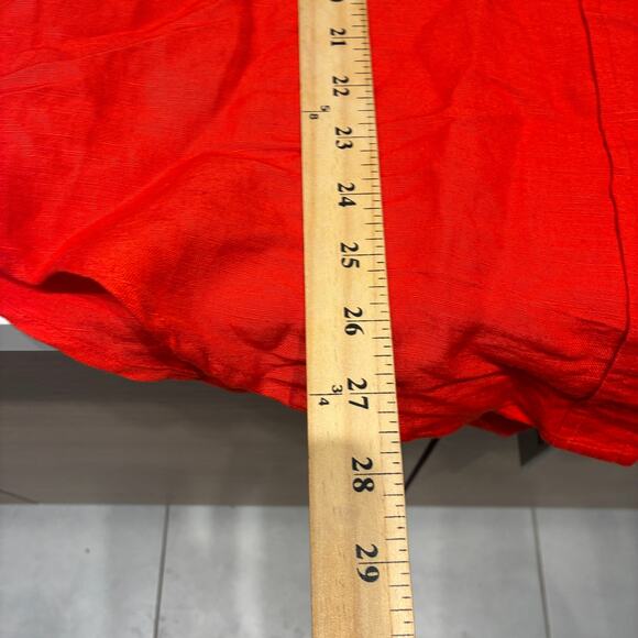 Solid & Striped Red Linen Oversized Button Down Shirt Small - Picture 7 of 7